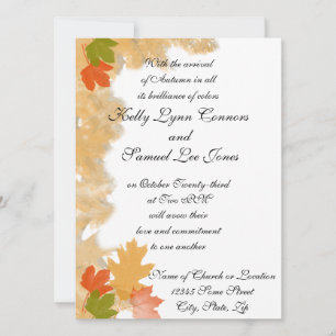 Najaarsjumn Fall Leaves Wedding Kaart