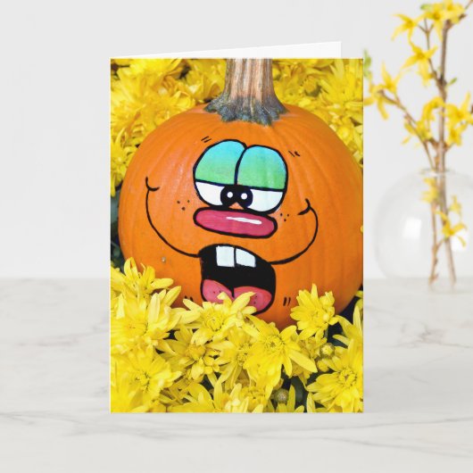 Najaarskaart met oude Birthday Humor Kaart (Gele Bloem)