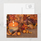Najaarskaartje over Wooden achtergrond Briefkaart (Voorkant / Achterkant)