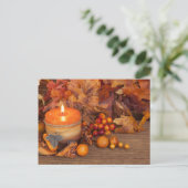 Najaarskaartje over Wooden achtergrond Briefkaart (Staand voorkant)