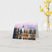 Najaarskerk en brug met aangepaste tekst kaart (Gele Bloem)