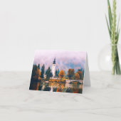 Najaarskerk en brug met aangepaste tekst kaart (Voorkant)