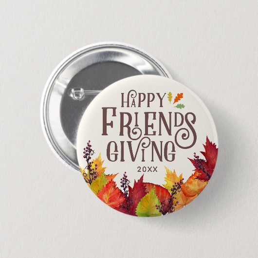 Najaarskleur | Friendsgiving Ronde Button 5,7 Cm (Voorkant /achterkant)