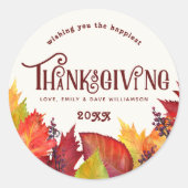 Najaarskleur | Thanksgiving Sticker (Voorkant)