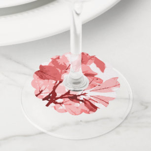 Najaarskleuren, bladeren 3 wijnglaslabel