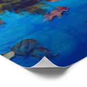 Najaarskleuren die in een stroom in Vermont reflec Poster (Hoek)