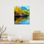 Najaarskleuren die in Rush Creek reflecteren Poster (Keuken)