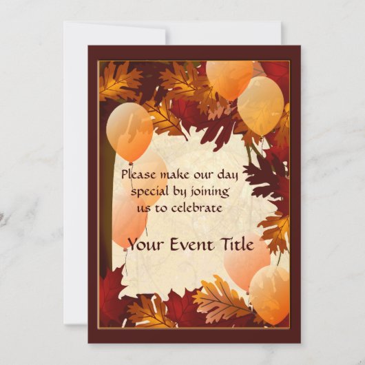 Najaarskleuren in de structuur Aangepaste partij Kaart (Voorkant)