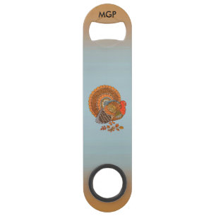 Najaarskleuren laat Turkije Thanksgiving Speed Flessenopener