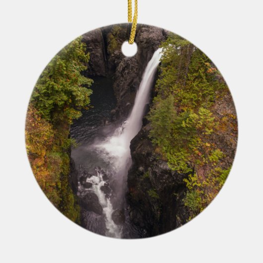 najaarskleuren op de Herfsten van elk Keramisch Ornament (Voorkant)