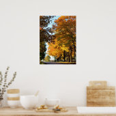 Najaarskleuren op landweg poster (Keuken)