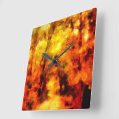 Najaarskleuren van het bos | Abstract landschap Vierkante Klok (Hoek)