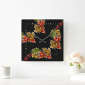 Najaarsklok op patroonplein vierkante klok (Huis)