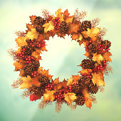 Najaarskransvenster vastklemmen raamsticker (Vel 3)