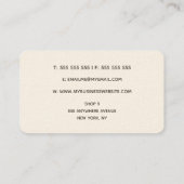 Najaarskunstenaar Waterverf Floral Type Designer Afsprakenkaartje (Achterkant)