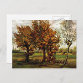 Najaarslandschap met vier bomen door Van Gogh Briefkaart (Voorkant / Achterkant)