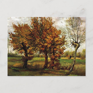 Najaarslandschap met vier bomen door Van Gogh Briefkaart