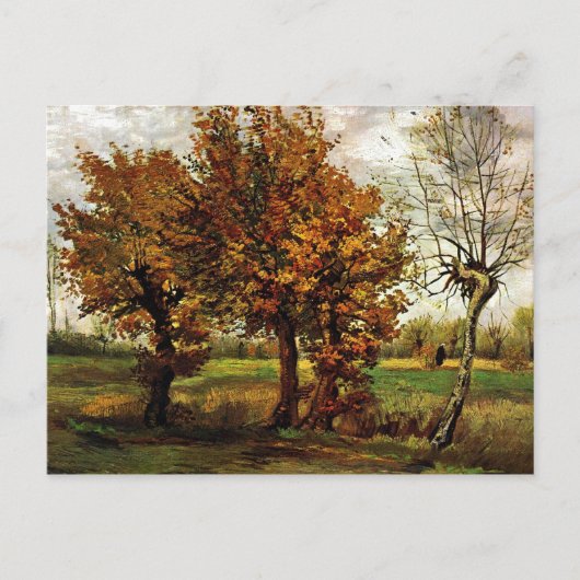 Najaarslandschap met vier bomen door Van Gogh Briefkaart (Voorkant)