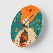 Najaarsmeisje met boom in Jar Ronde Klok (Hoek)