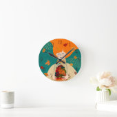 Najaarsmeisje met boom in Jar Ronde Klok (Huis)