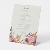 Najaarsmenu Herfst pomkin en Wildbloemen Reclamebord Met Voetstuk (Voorkant)