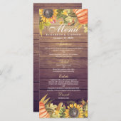 Najaarsmenu van de bruiloft Maple Leaves Pumpkin S Menu (Voorkant / Achterkant)