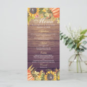 Najaarsmenu van de bruiloft Maple Leaves Pumpkin S Menu (Staand voorkant)