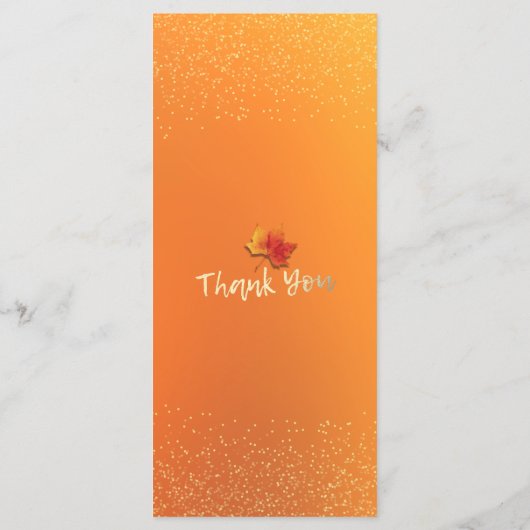 Najaarsmenu van de bruiloft Maple Leaves Pumpkin S Menu (Achterkant)