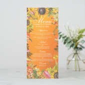 Najaarsmenu van de bruiloft Maple Leaves Pumpkin S Menu (Staand voorkant)