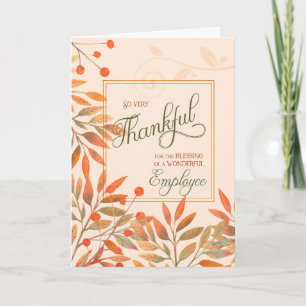 Najaarsoogsten van werknemers laat Thanksgiving Feestdagen Kaart