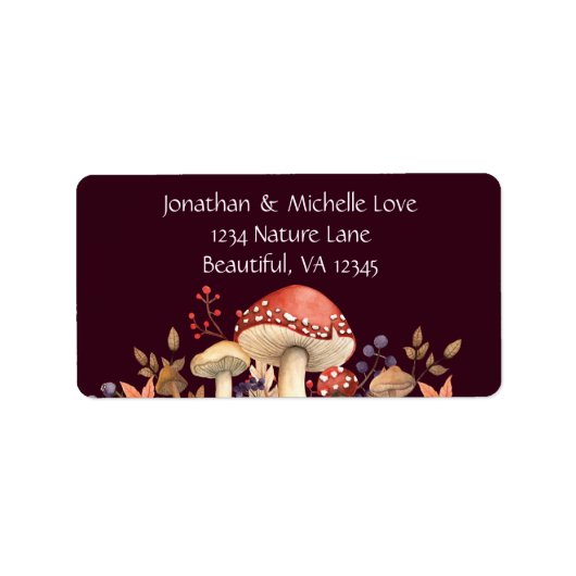 Najaarspaddenstoelen, Planten en bladeren Adres He Etiket (Voorkant)