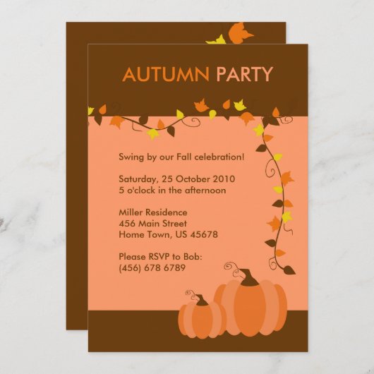 Najaarspartij Herfst Kaart (Voorkant / Achterkant)