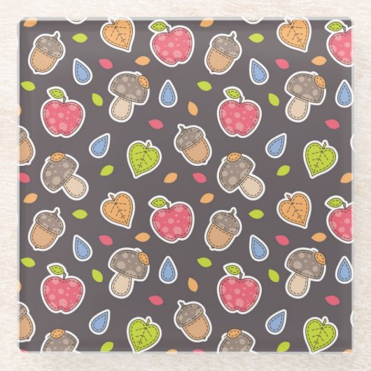 najaarspatroon glazen onderzetter (Voorkant)