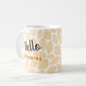 Najaarspatroon leder boven witte Sjabloon Koffiemok (Voorkant links)