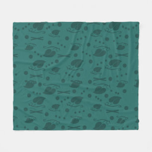 Najaarspatroon leest Blauwgroen Fleece Deken