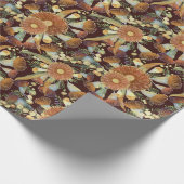 Najaarspatroon met eucalyptus en waterspatroon cadeaupapier (Hoek)