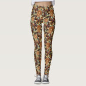 Najaarspatroon met eucalyptus en waterspatroon leggings (Voorkant)