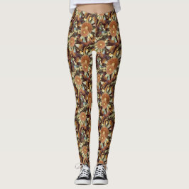 Najaarspatroon met eucalyptus en waterspatroon leggings