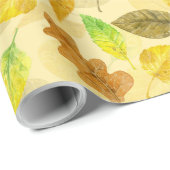 Najaarspatroon waterverf 2 cadeaupapier (Rol Hoek)