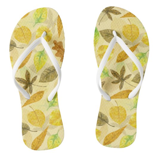 Najaarspatroon waterverf 2 teenslippers (Voetbed)