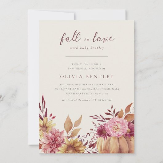 Najaarspomkin en Baby shower van Herfst van wilde  Kaart (Voorkant)