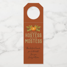 Najaarspompoen Thanksgiving hostess Gift Wine Flessenhanger