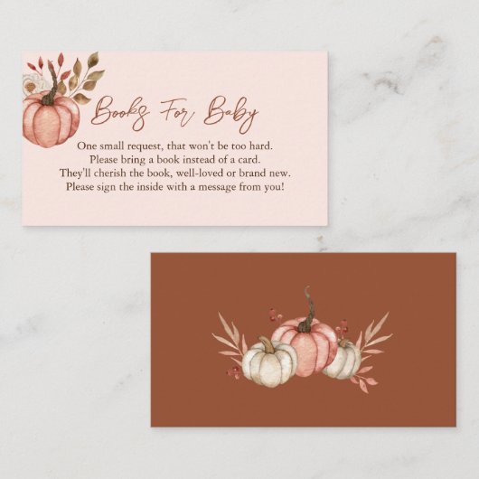 Najaarspompoenboeken voor de Kaart van de Baby Enc (Voorkant / Achterkant)