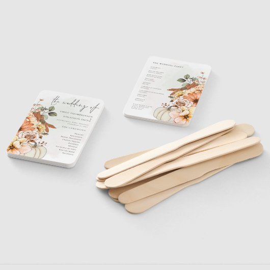 Najaarsprogramma Florals Pumpkin Waterverf Wedding Handwaaier (Niet-gemonteerd)