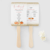 Najaarsprogramma Pumpkins Florals Glitter Wedding  Handwaaier (Voorkant en achterkant)