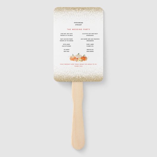 Najaarsprogramma Pumpkins Florals Glitter Wedding  Handwaaier (Achterkant)