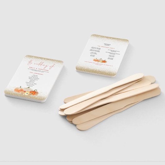 Najaarsprogramma Pumpkins Florals Glitter Wedding  Handwaaier (Niet-gemonteerd)