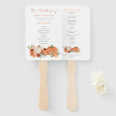 Najaarsprogramma Pumpkins Florals Wedding Programm Handwaaier (Voorkant en achterkant)