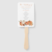 Najaarsprogramma Pumpkins Florals Wedding Programm Handwaaier (Voorkant)