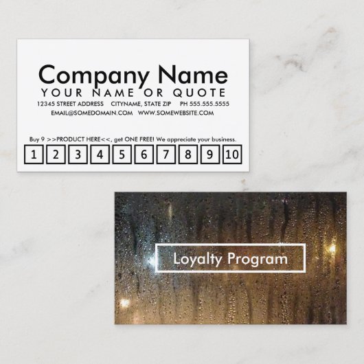 najaarsprogramma voor loyaliteit aan regenval klantenkaartje (Voorkant / Achterkant)